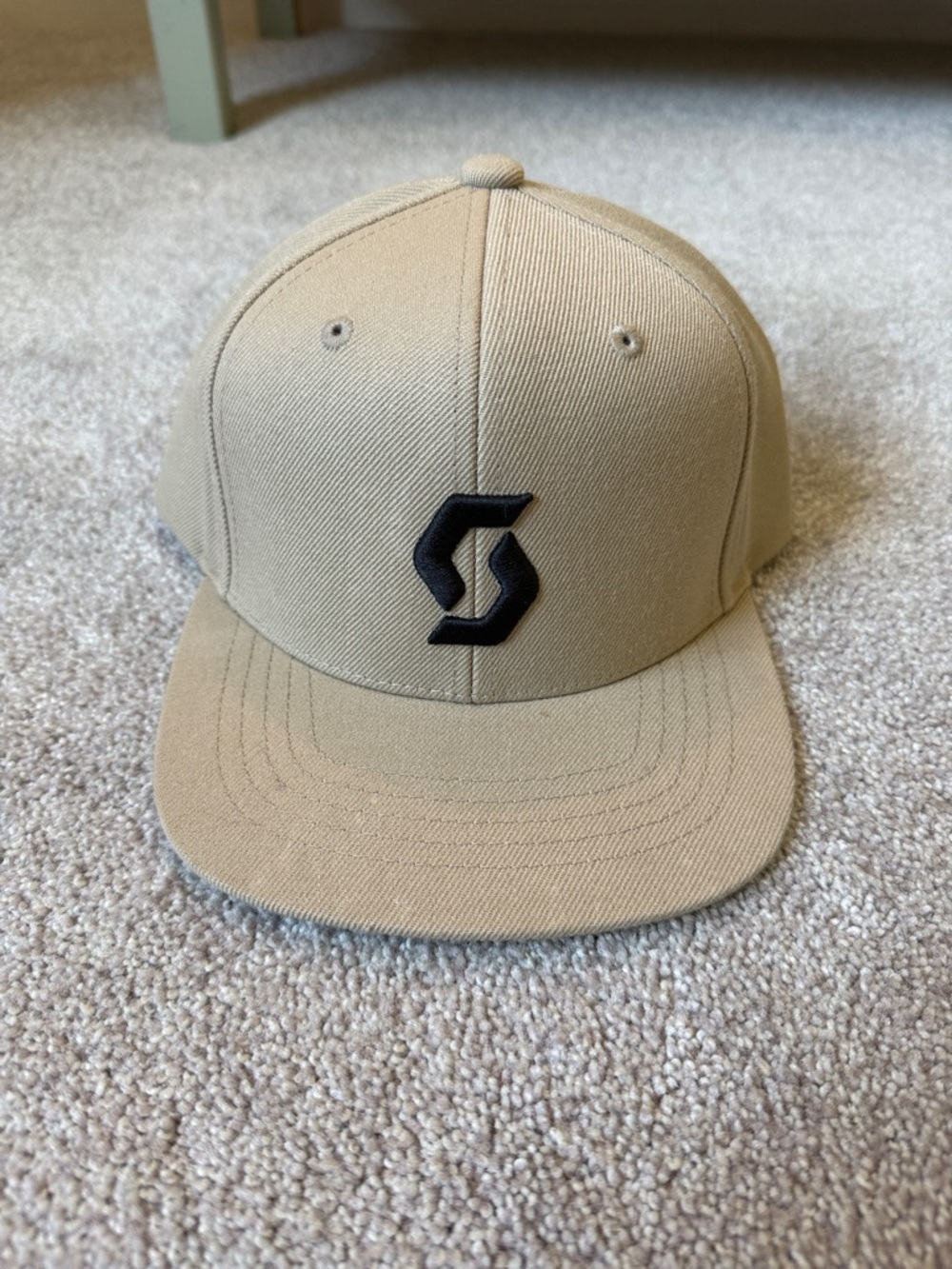 Scott Tan Flat-Brim Hat with Black Logo